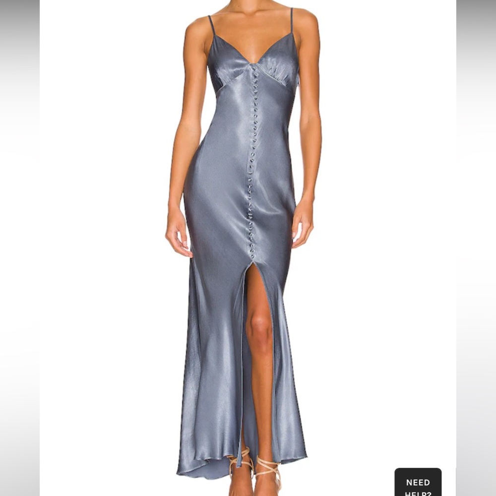 Shona Joy La Lune Slip Bias Dress Blue Smoke Size US 4